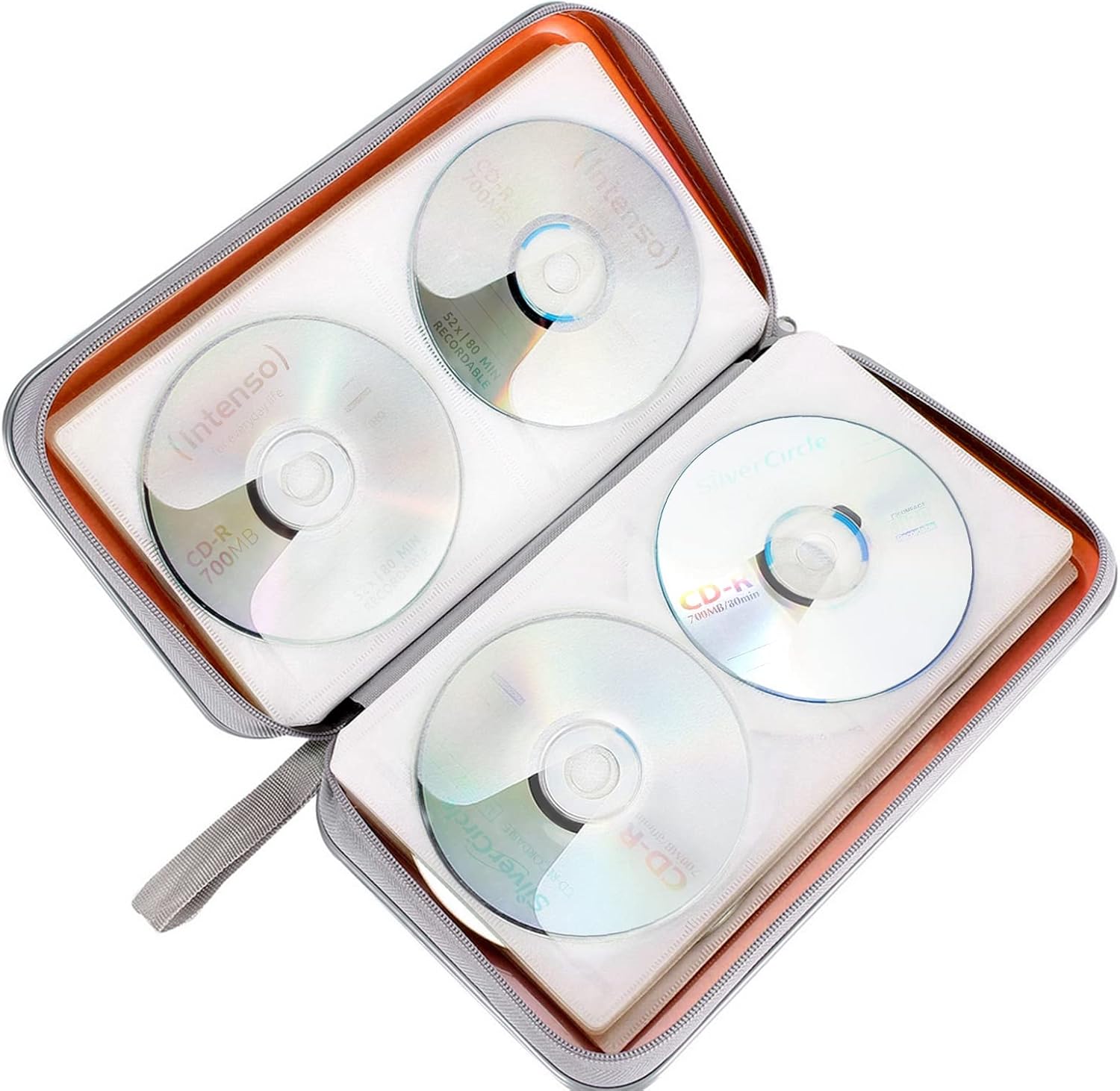 Siveit CD DVD Cases 96 Capacity Disc Storage Binder for Car(Orange)