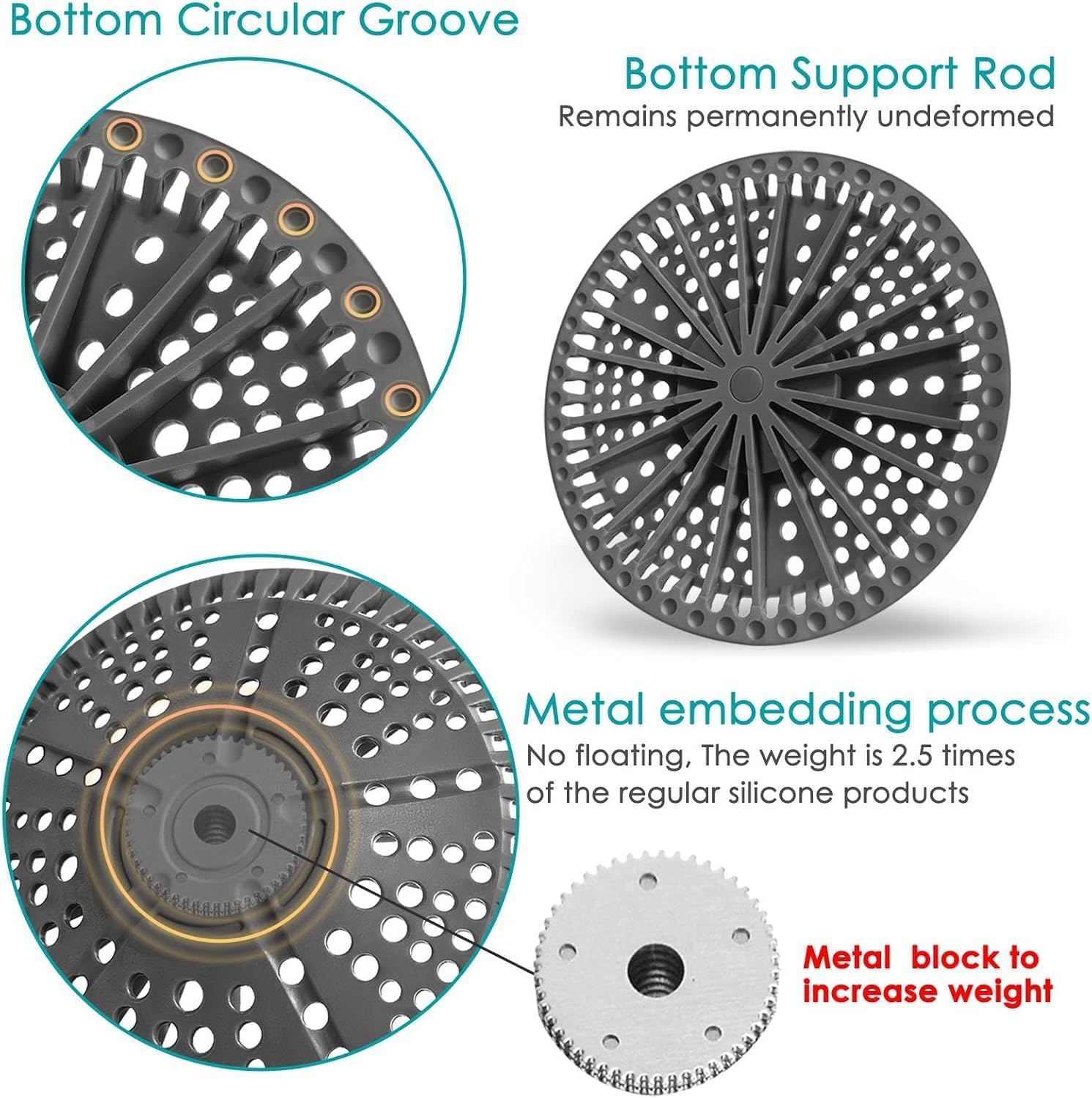 Shower Drain Hair Catcher, 5.5in Shower Hair Catcher Large Premium
