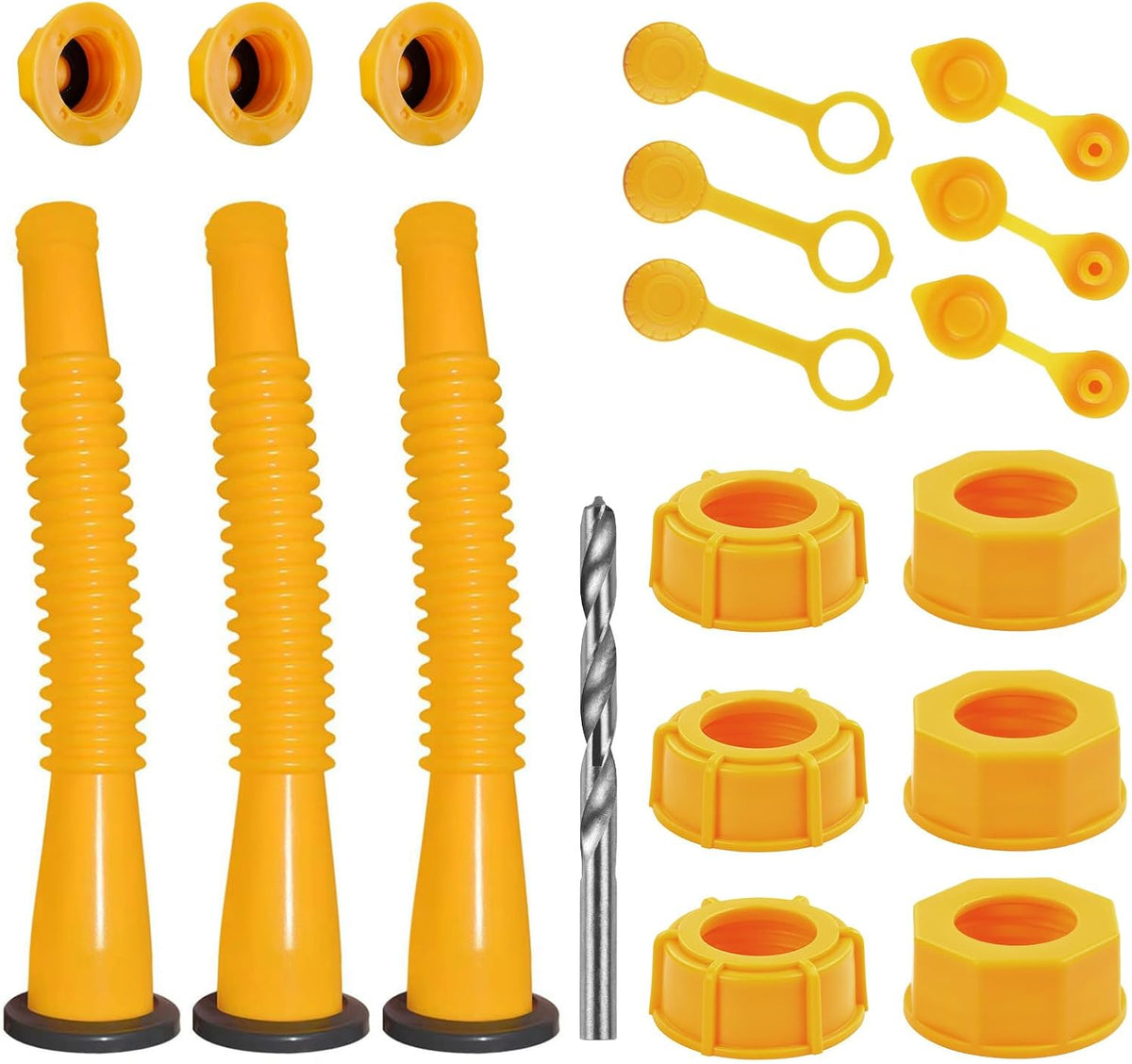 Gas Can Spout Replacement Kit, Gas Can Nozzle Replacement (3 Kits-Yellow)