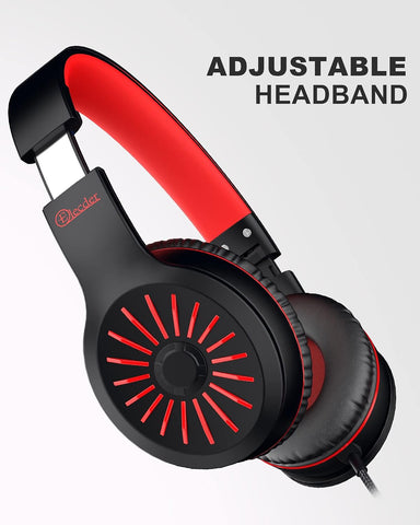 ELECDER i45 Kids Headphones Wired, On-Ear Headphones for School Teens, Red