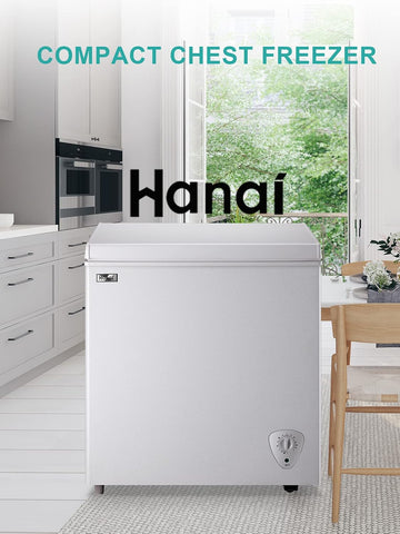 Chest Freezer 5.0 Cubic Feet Small Deep Freezer Energy Saving, White