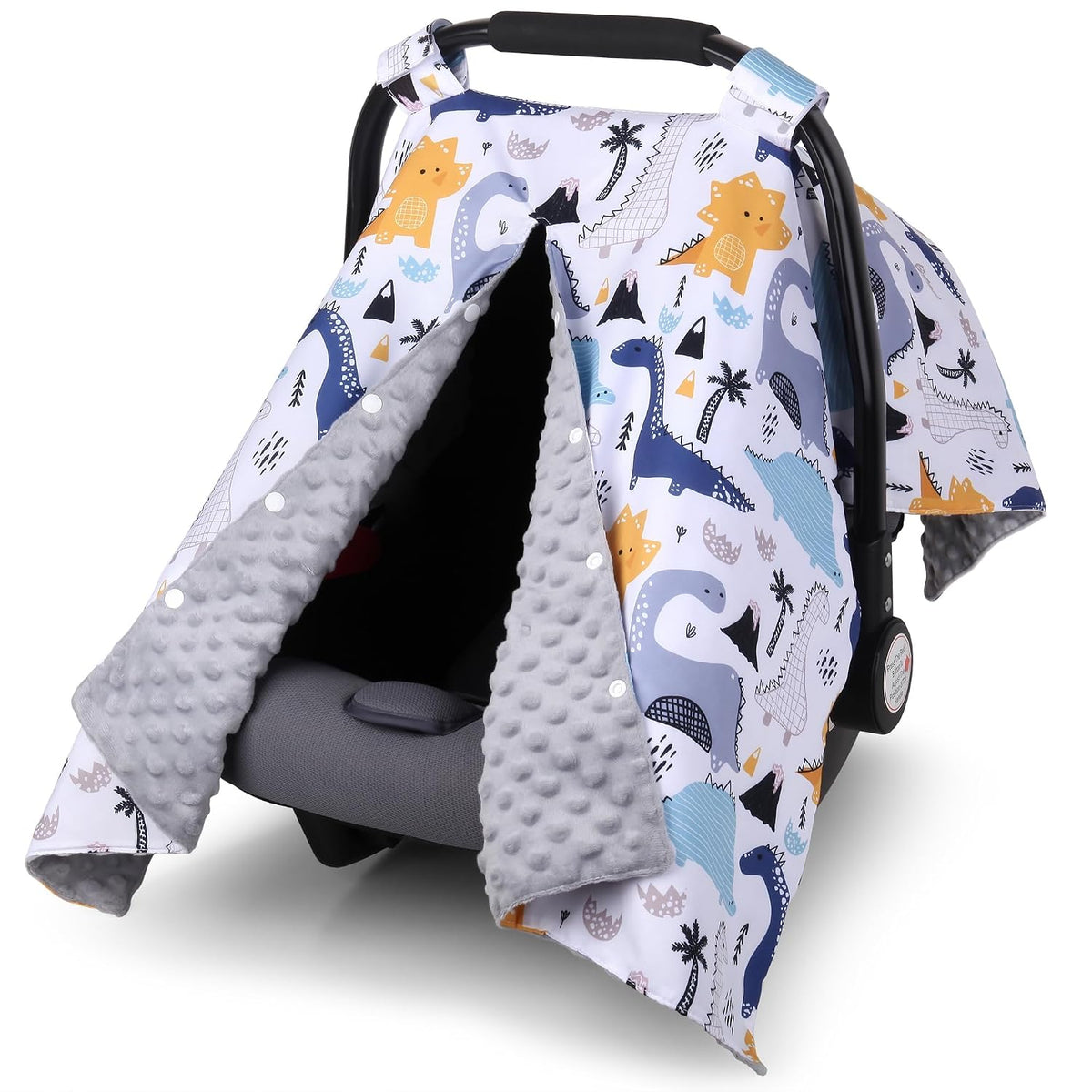 Rquite Car Seat Cover Baby Boy, Peekaboo Opening Infant Carseat Canopy