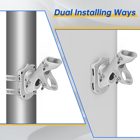 Anovo Flag Pole Kit- Stainless Steel 6 FT Flag Poles with1 Inch Metal 360° Rotating Flag Pole Rings Clip, Two-Position Flag Pole Holder Brackets Mounting for Outside House Outdoor Porch (6 FT-Sliver)