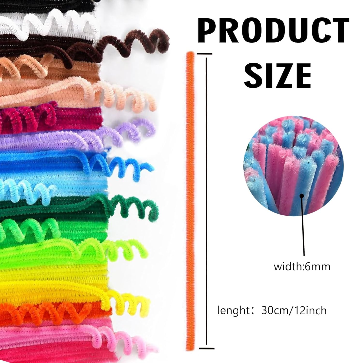 VZF 400PCS Pipe Cleaners Bulk Craft Supplies,Arts Crafts,Arts and Crafts for Kids Ages 8-12,Chenille Stems,School Supplies for Kids,juegos para niños,Halloween Gifts,DIY Decor