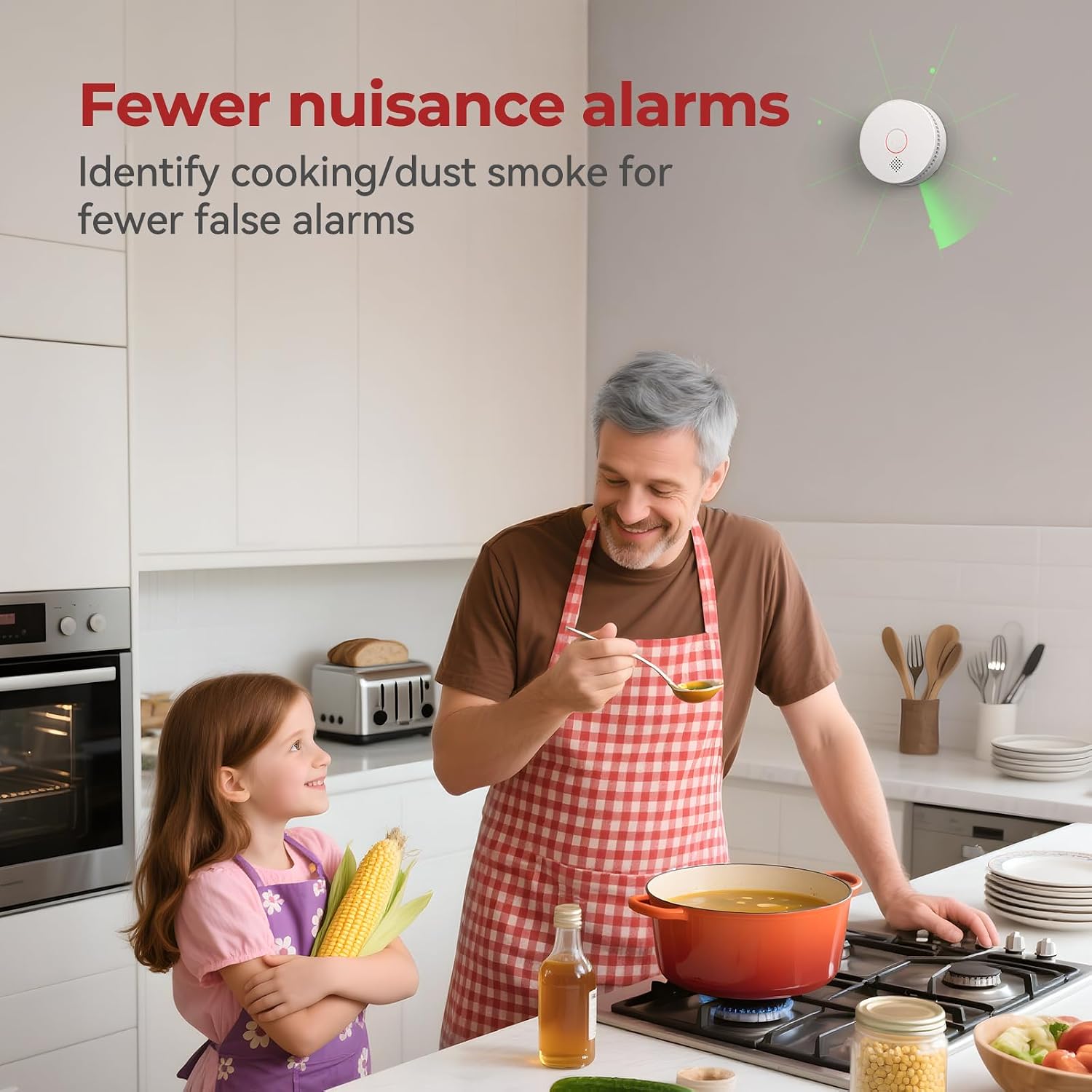 SITERLINK Smoke Detectors with 9V Replaceable Battery GS509A 4 Pack