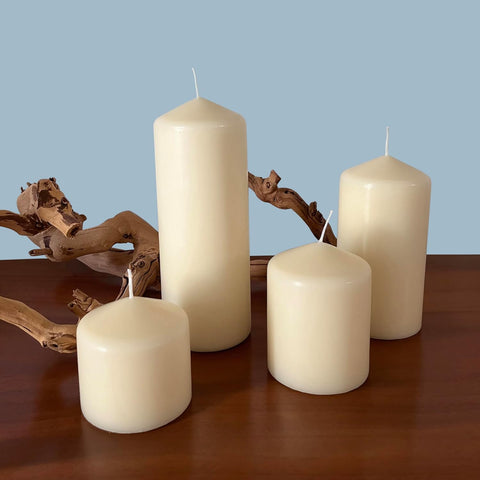 Stonebriar Unscented Pillar Candles – 65 Hour Burn Time, Long-Lasting Wax Candles for Weddings, Holidays, Home Décor & Special Events, Pack of 6, Ivory, 3" x 6"