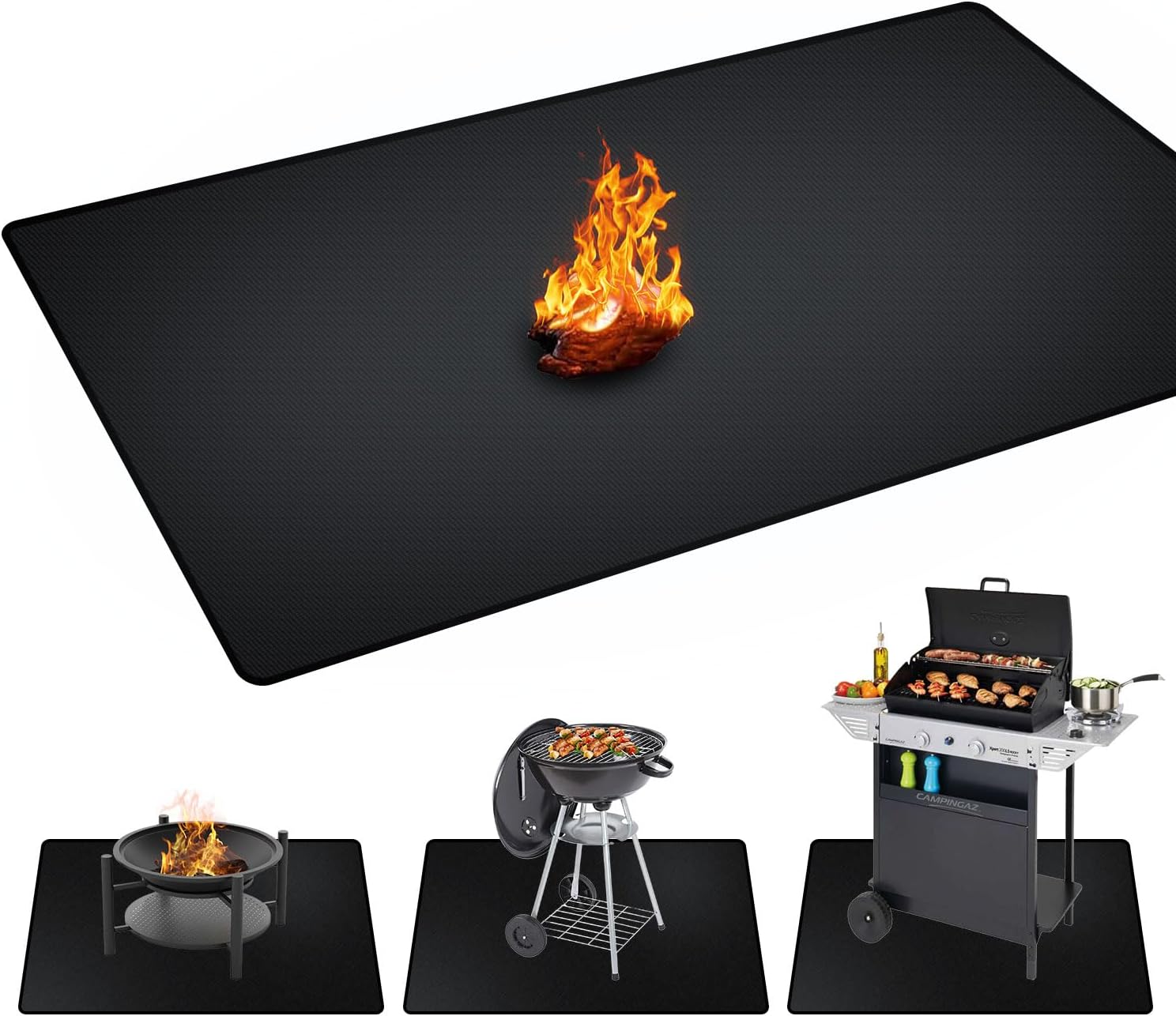75 x 40 inches Under Grill Mats for Outdoor Grill Patio & Deck BBQ