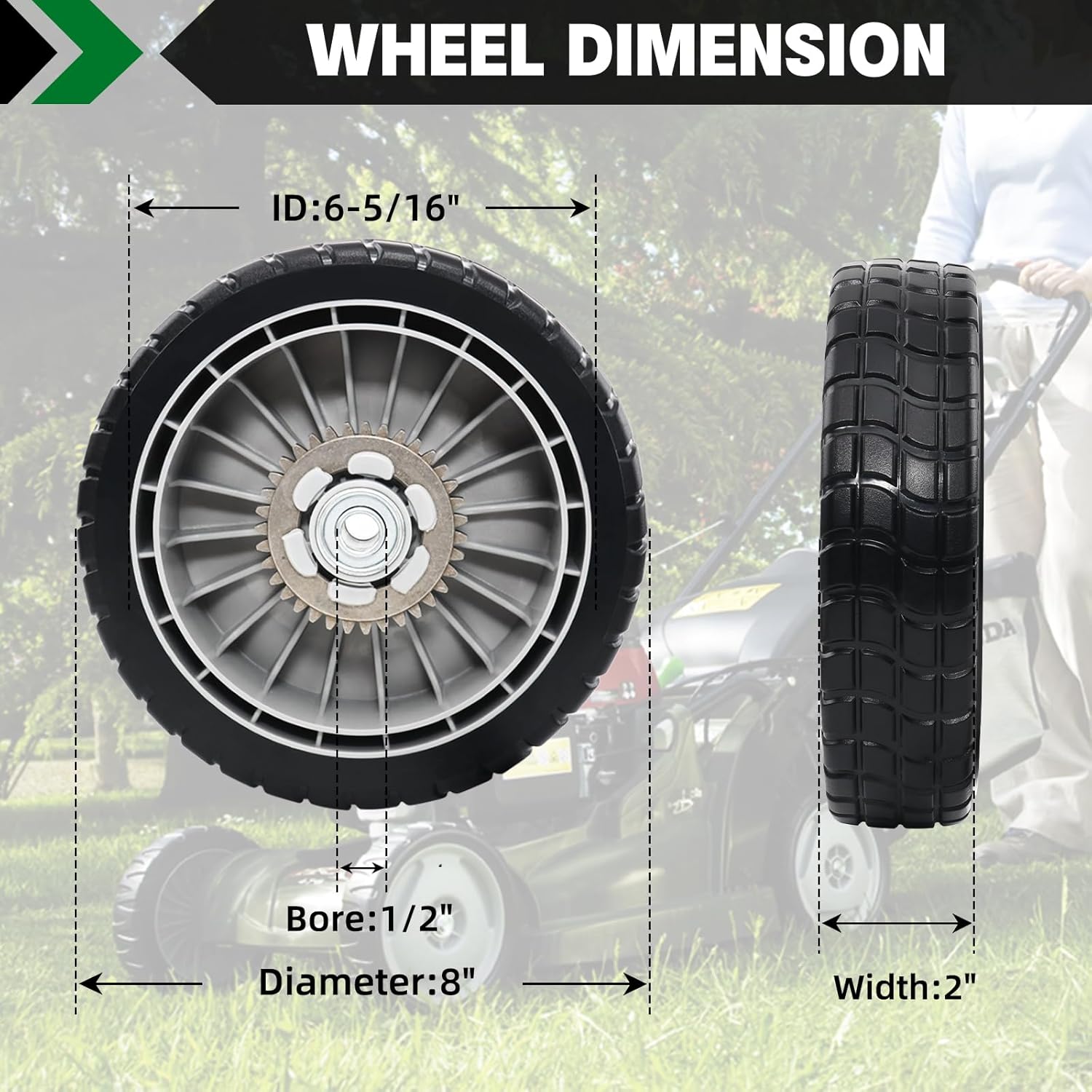 CheeMuii 4PCS HRR216 Lawn Mower Drive Wheel Fit for Honda HRR216 Lawn Mower