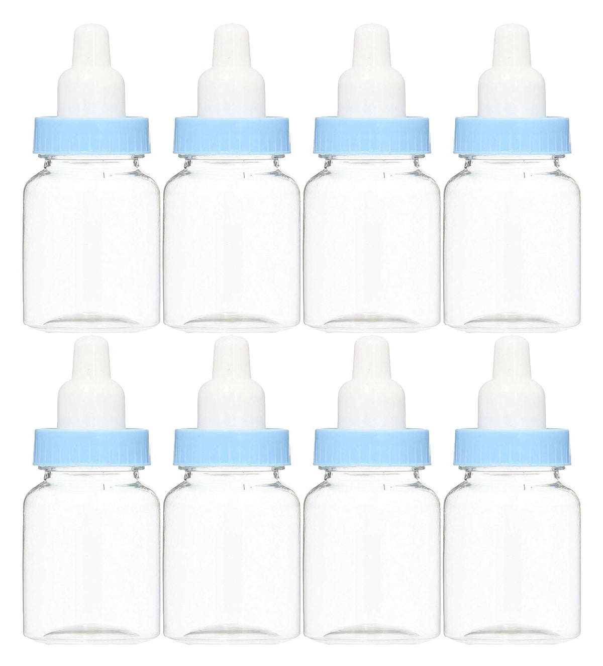 Baby Shower Favor - 36 Pack Mini Milk Bottle Party Favor Gift Bag Boxes 1.5" x 3.5" - Baby Shower Candy Jar (Blue)