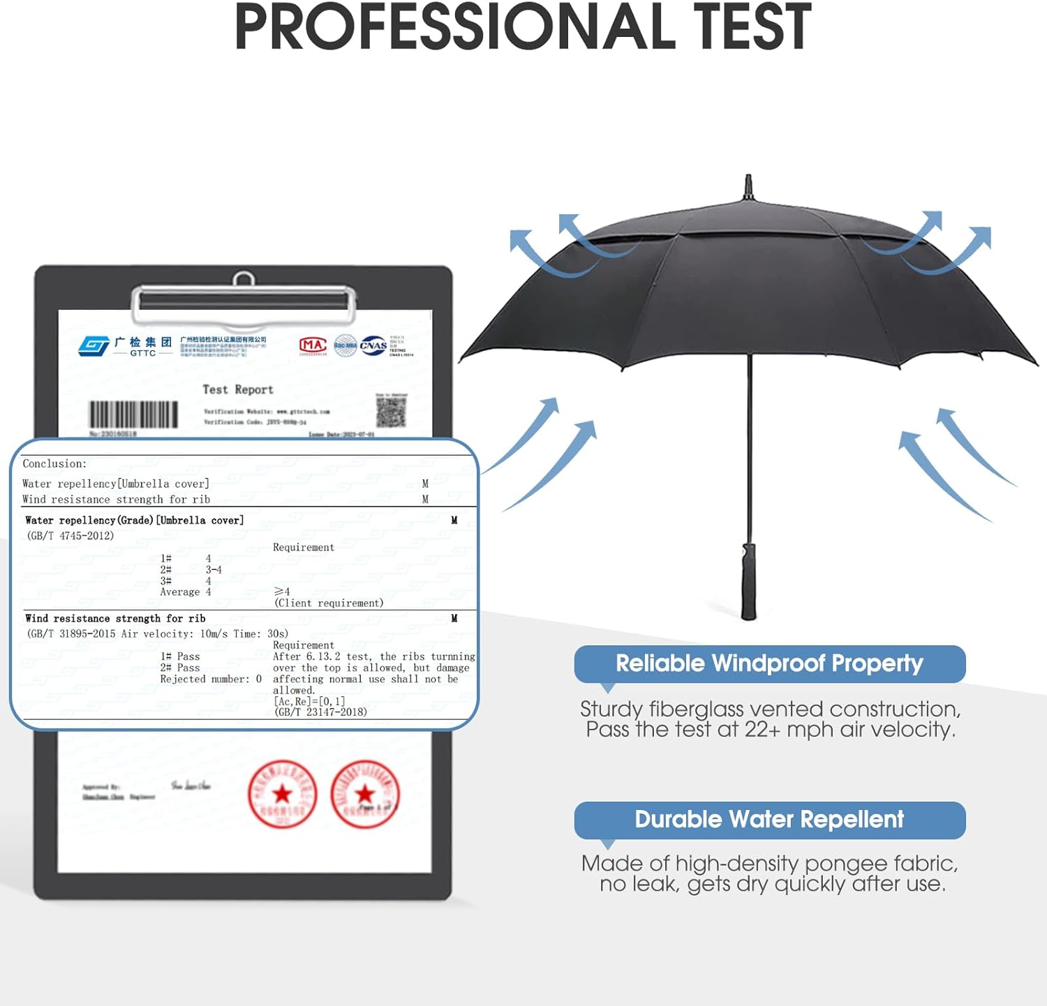 G4Free 47/54/62/68/72 Inch Golf Umbrella Windproof Auto Open Large Umbrella