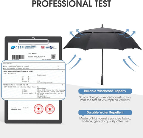 G4Free 47/54/62/68/72 Inch Golf Umbrella Windproof Auto Open Large Umbrella