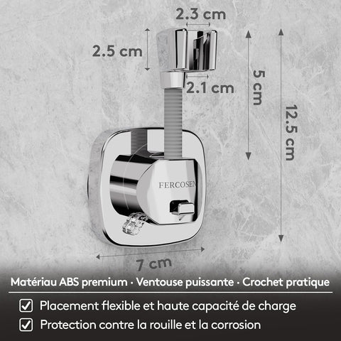 Shower Head Holder with Suction | 360° Swivel | Gray