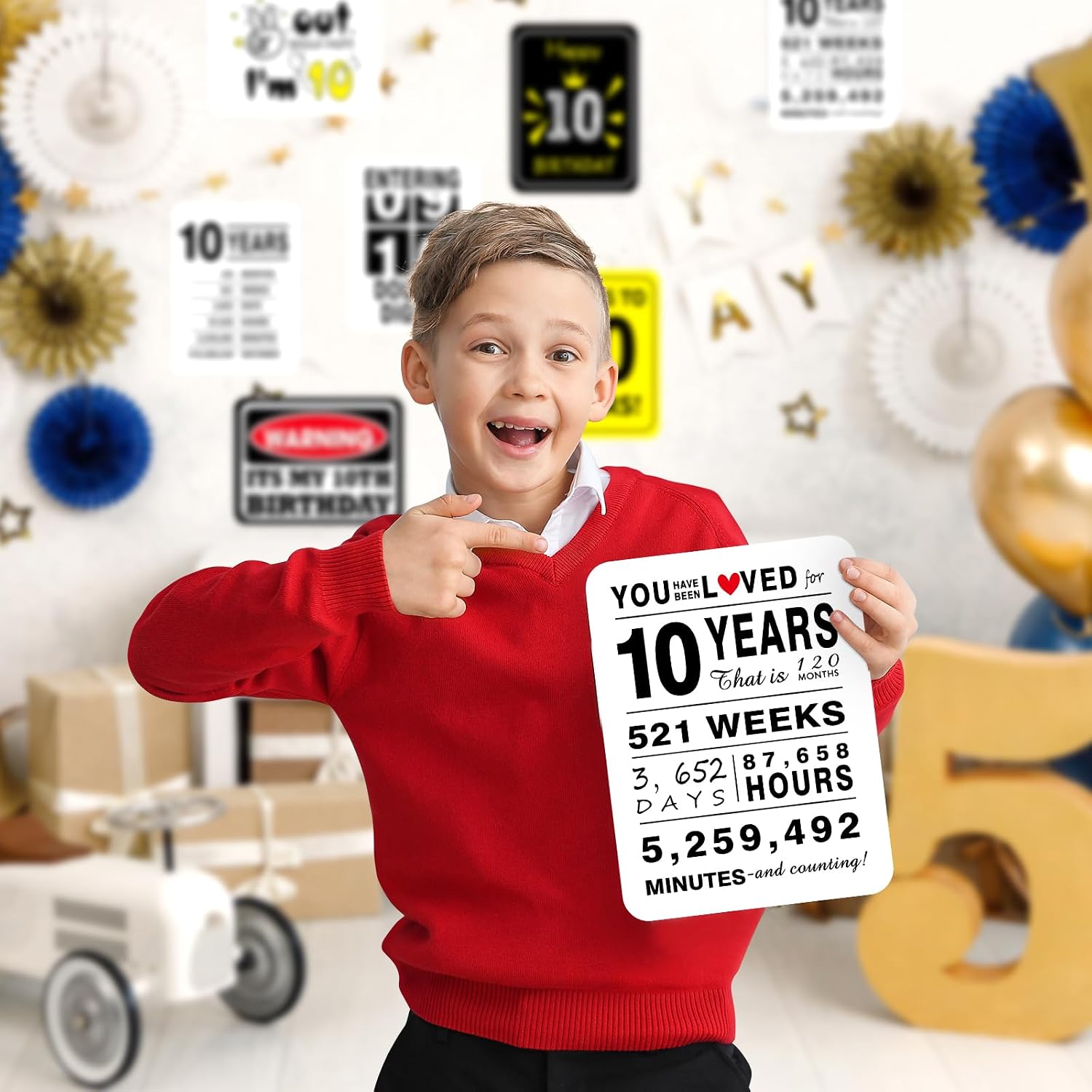 WERNNSAI 10th Birthday Party Decorations, 9PCS Wall Funny Signs, Teenagers