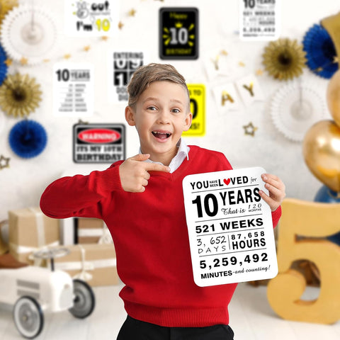WERNNSAI 10th Birthday Party Decorations, 9PCS Wall Funny Signs, Teenagers