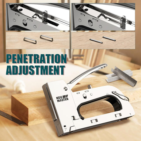 NEU MASTER All Steel Staple Gun, Wood Stapler Gun with 4000 Staples