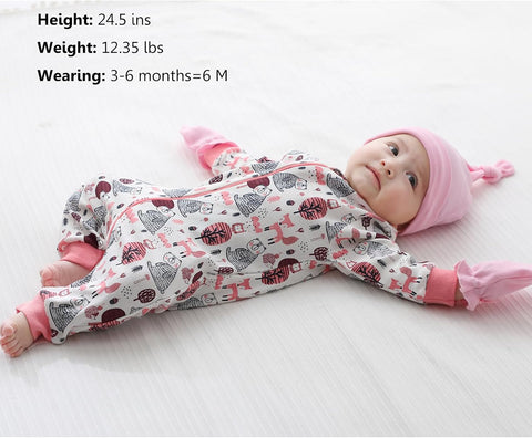 MAMIMAKA Newborn Baby 2-way Zipper Romper Cotton One-piece Jumsuit 3-pack, 0-24 Months