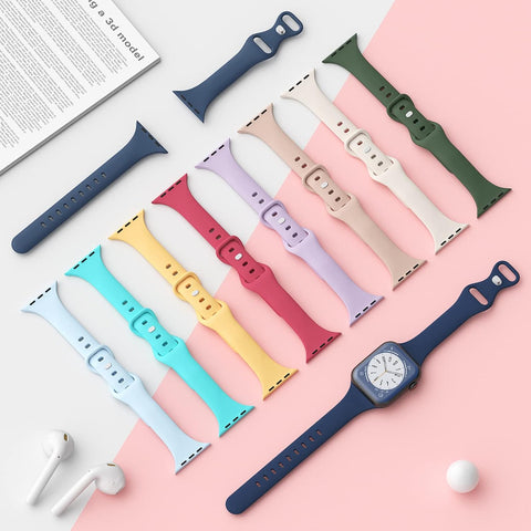Thin Sport Silicone Slim Band Compatible with Apple Watch Bands Women Men