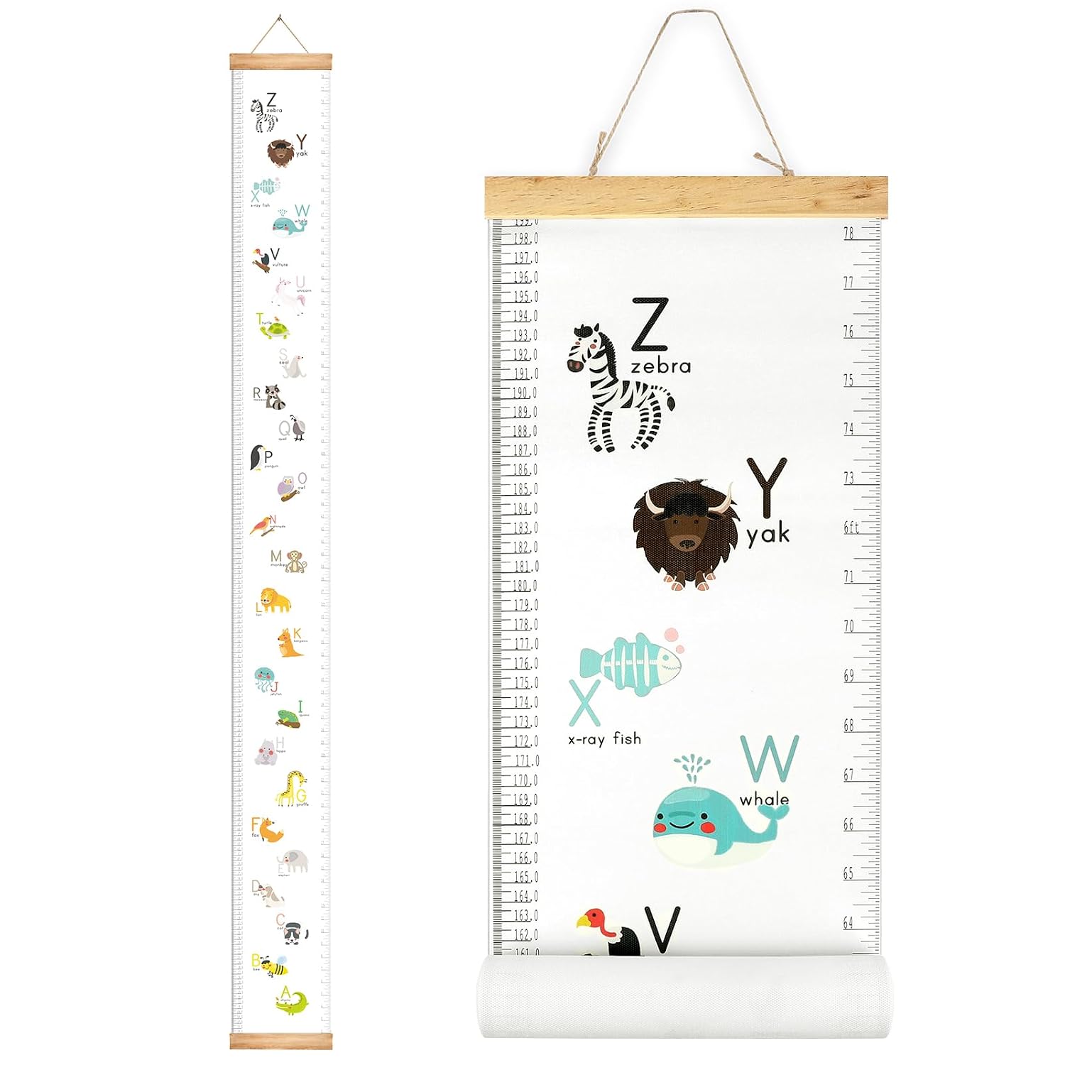 MIBOTE Growth Height Chart for Kids, Removable 79"x7.9" (Letters)