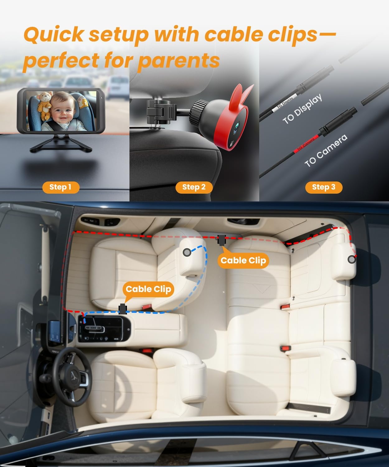 Babyvue USB Baby Car Camera Backseat Monitor
