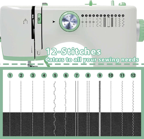 Small Sewing Machine for Beginners, Portable sewing Kit for Light Fabrics