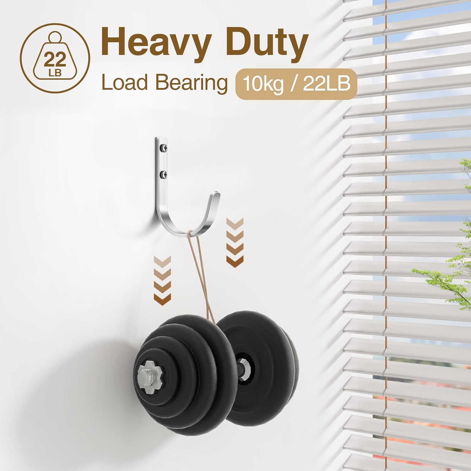 22LB Wall Hooks for Hanging Towel/Coat, Brushed Nickel 5 Pack