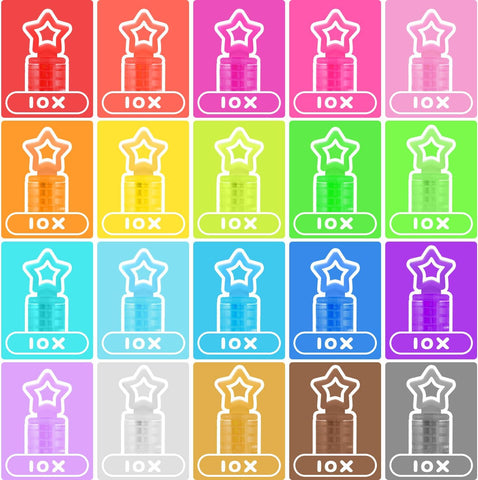 200 Pcs Mini Star Bubble Wands Bulk, 20 Color Neon Party Favors Gift Box