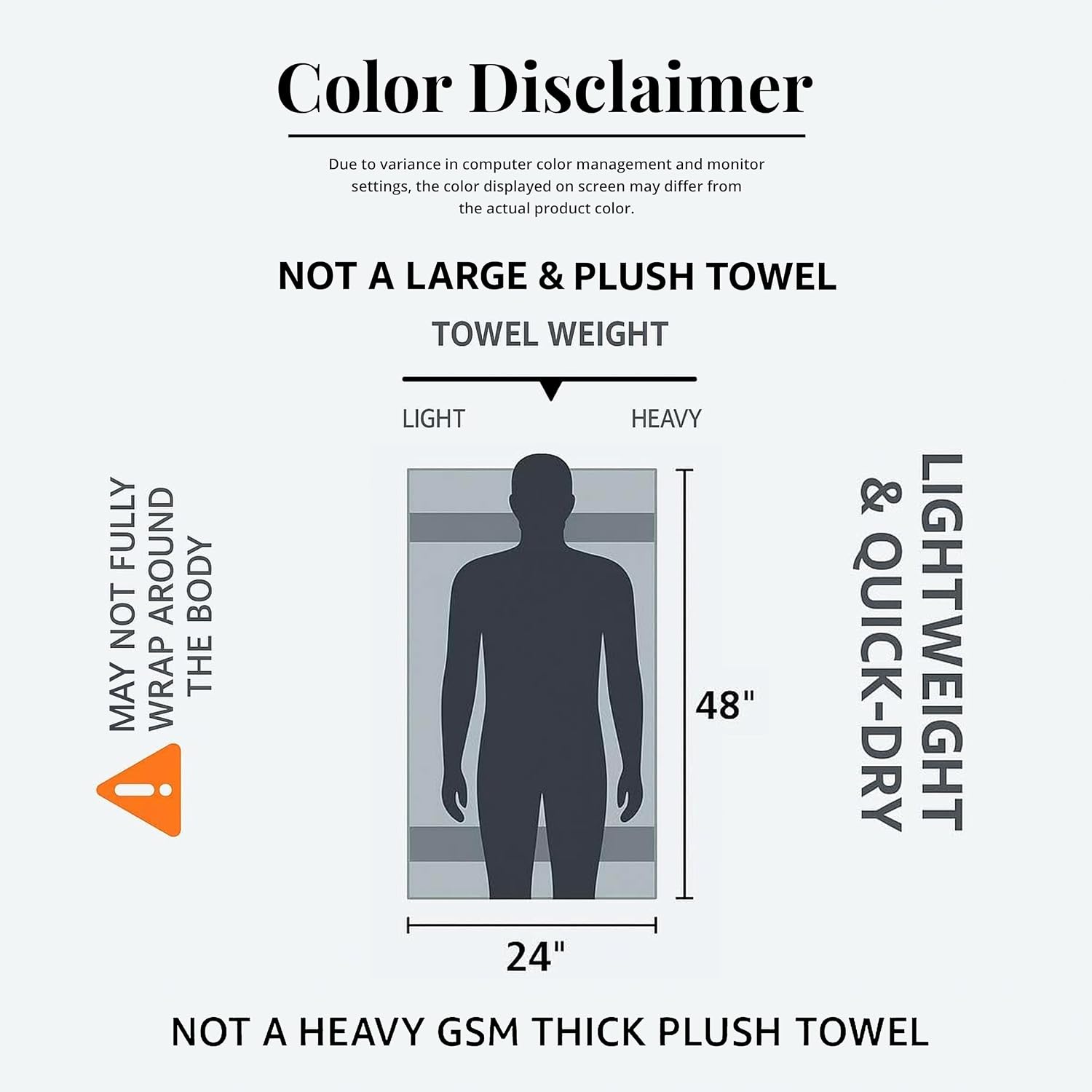 Medium Size Bath Towels Set of 6 – 100% Cotton Terry – 24" x 48" – Quick Dry, Soft & Highly Absorbent – Sky Blue Towels for Bathroom, Gym, Spa, Pool & Daily Use