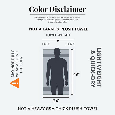 Medium Size Bath Towels Set of 6 – 100% Cotton Terry – 24" x 48" – Quick Dry, Soft & Highly Absorbent – Sky Blue Towels for Bathroom, Gym, Spa, Pool & Daily Use