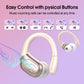 Aptkdoe Wireless Earbuds 75hrs Bluetooth 5.3 Headphone Sport, 2024 Bluetooth Earbuds Stereo Deep Bass Over Ear Bud with Earhooks, ENC Noise Cancelling Mic, IPX7 Waterproof Earphone Rose Gold