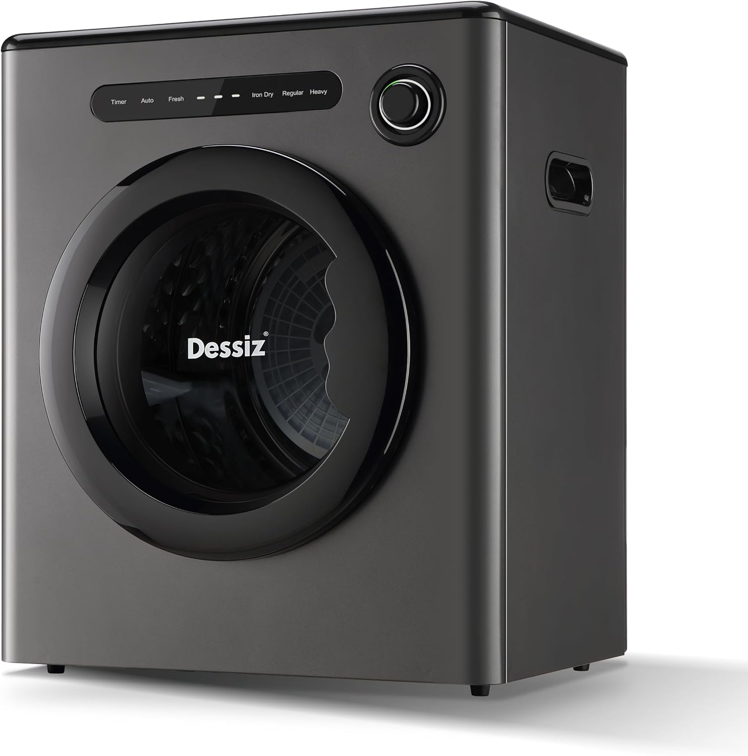 Dessiz 110V Clothes Dryers 950W Dryer 1.6cu.ft Front Load Stainless Steel 11lbs Electric Dryers Machine with Exhaust pipe for Apartment,RVs,Dorms,Auto Stop and Easy Control