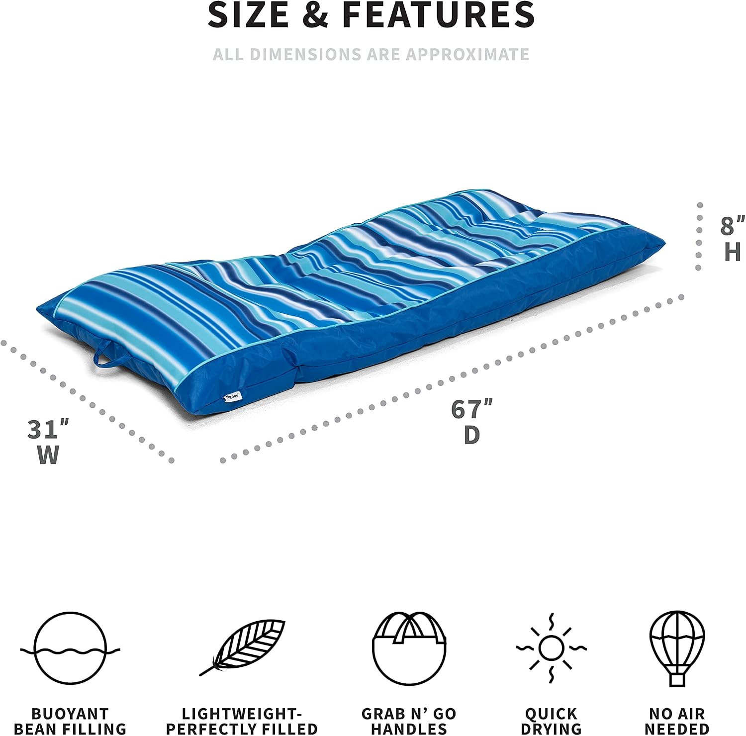 Big Joe Kona Pool Float, No Inflation Needed