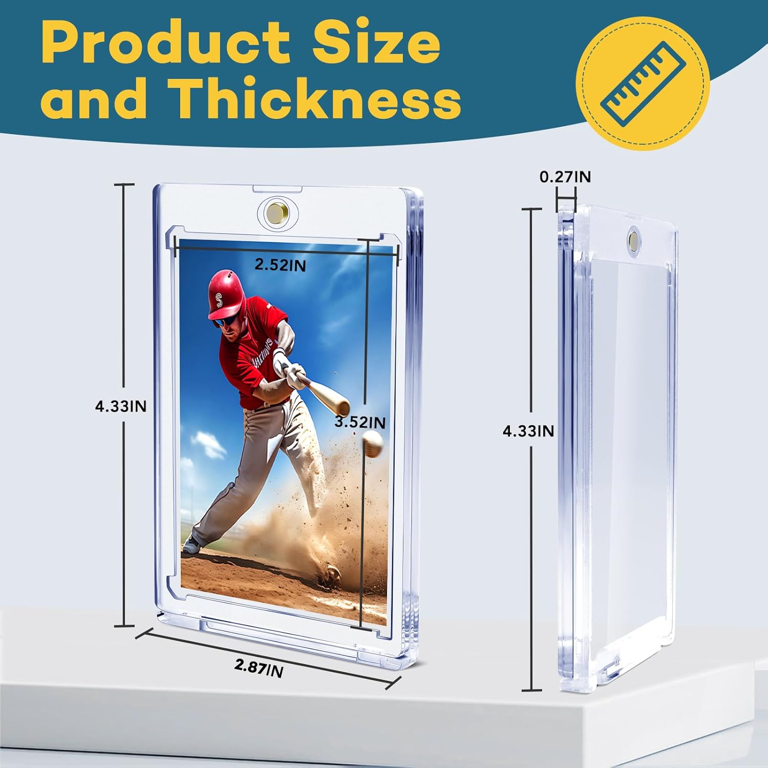 ZENOWICK 60ct Magnetic Card Holders, 35pt One Touch Card Holder