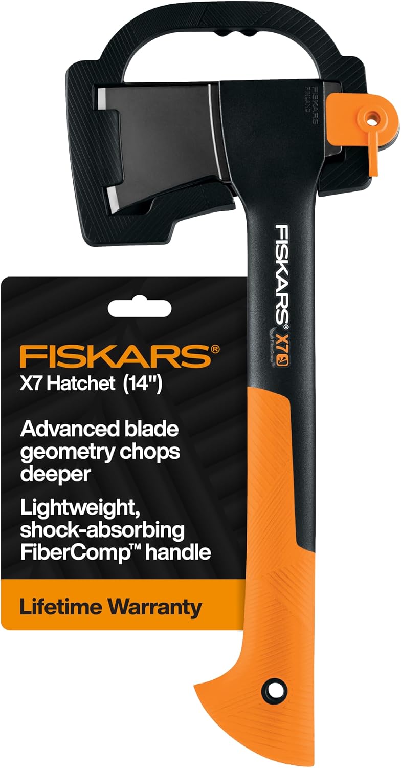 Fiskars X7 Small Hatchet Axe 14", for Camping & Chopping Wood Kindling