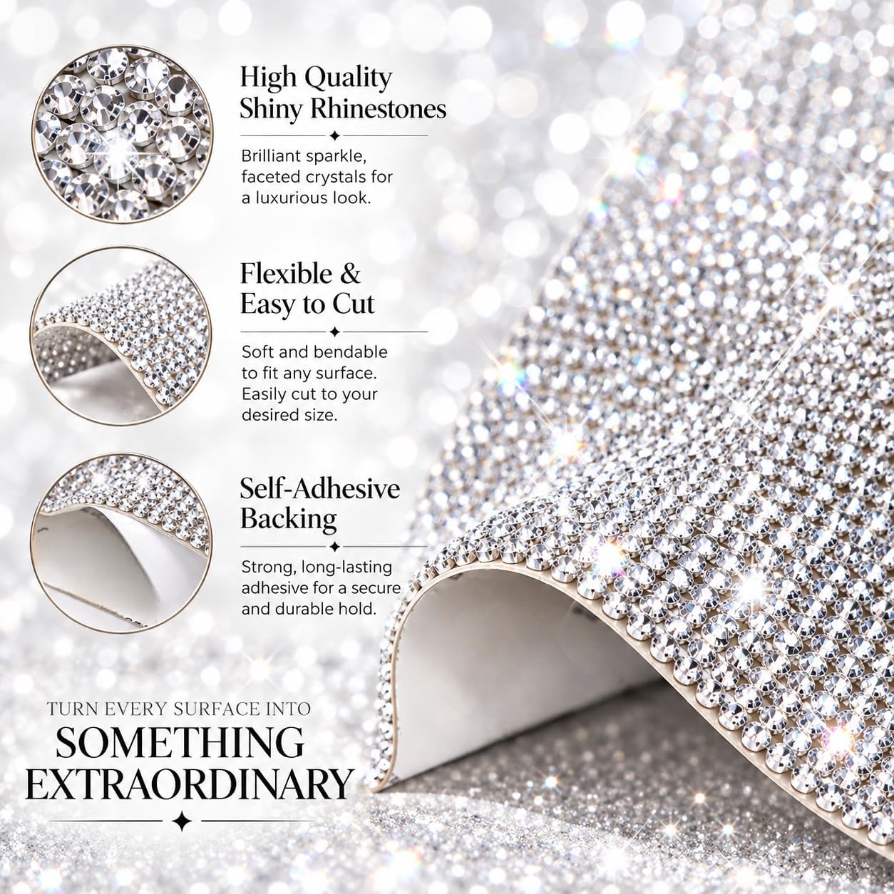24000 Bling Crystals Rhinestone Adhesive Decoration Sheets