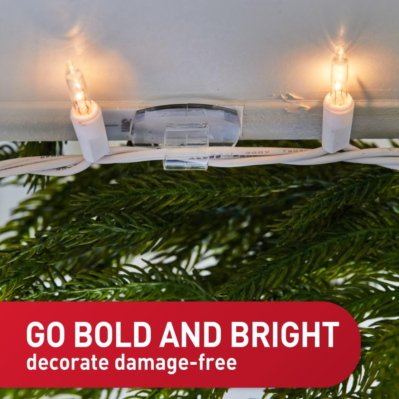 Command Outdoor Light Clips, Clear, 20 Clips, 24 Weather Resistant Strips