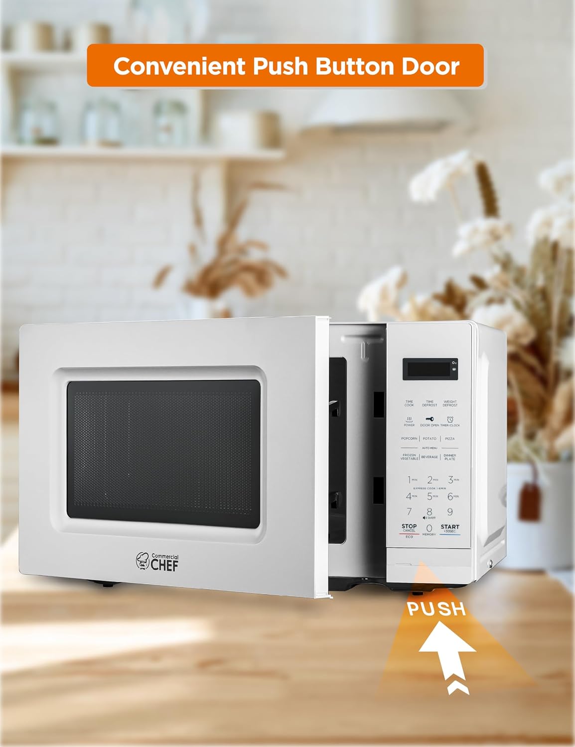 Commercial Chef 0.7 Cu. Ft. Countertop Microwave Oven, CHM7MW, White