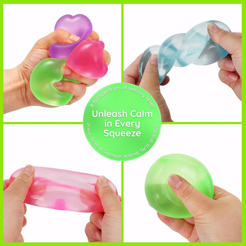4 Stress Cube Glow in The Dark, Slow Rising Squishy Fidget Toys for Adults