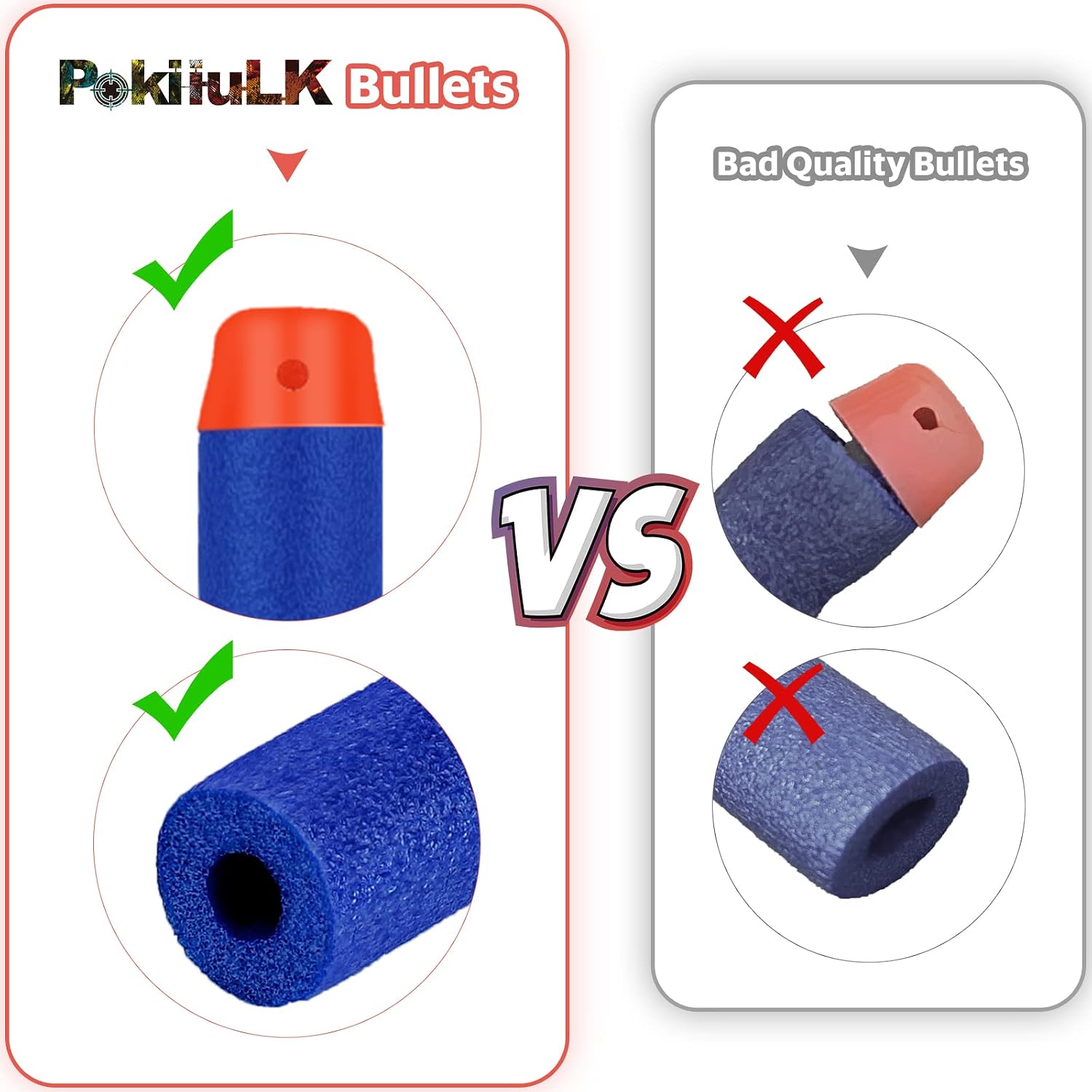 Pokiiulk 600PCS Refill Bullets Fit for Nerf Guns N-Strike Elite Series Blasters Toy Guns Darts with Portable Shooting Practice Target Toy Storage Mesh Bag