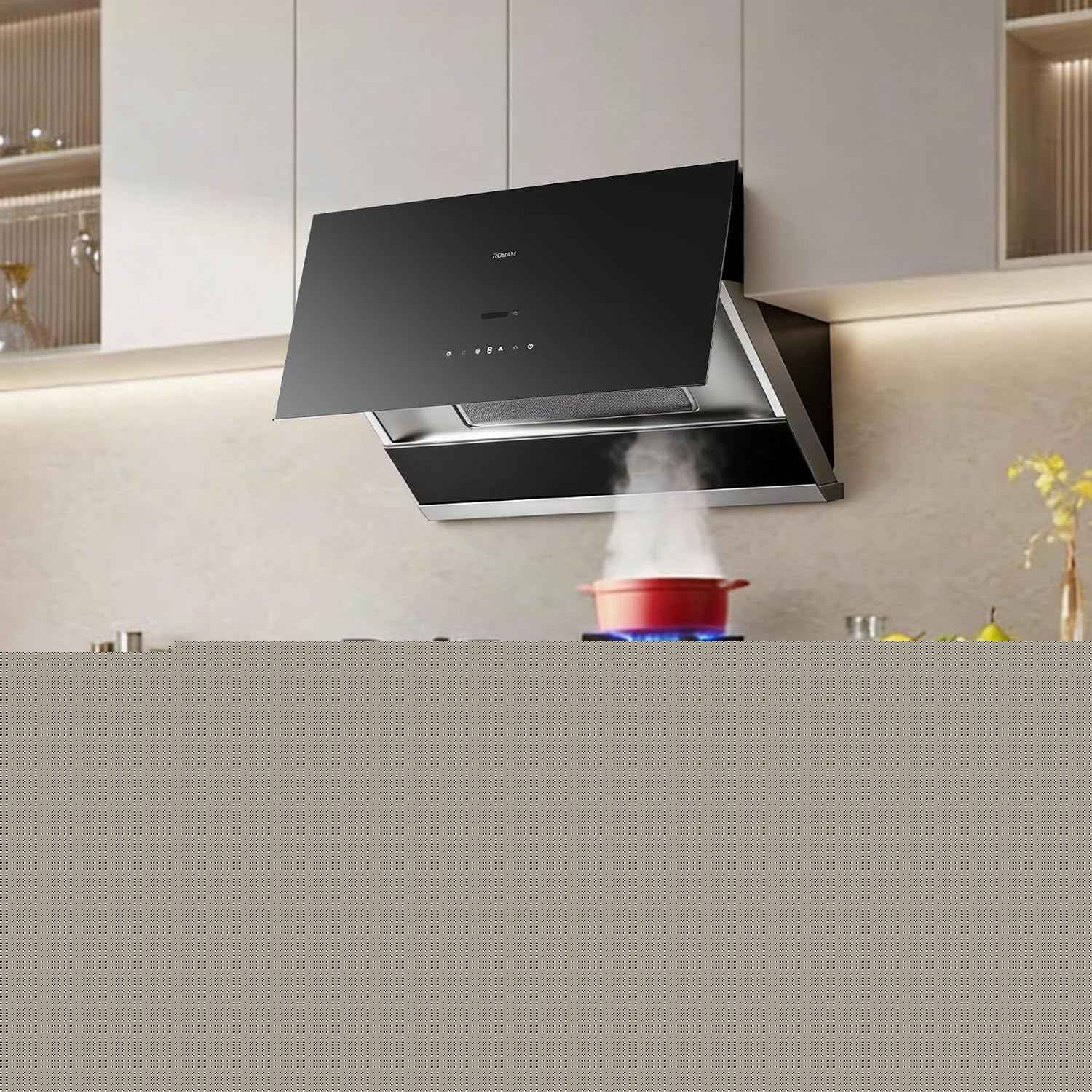 ROBAM R-Max3 30 Inch Range Hood,1200 CFM Vent Exhaust Fan, Brushless Motor, Gesture & Touch Control, Wash-Free Filter, LED Lights, Ducted Wall Mount/Under Cabinet, Easy-Clean Kitchen Vent Hood 53H1S