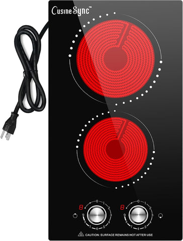 12 Inch 2 Burner Electric Cooktop