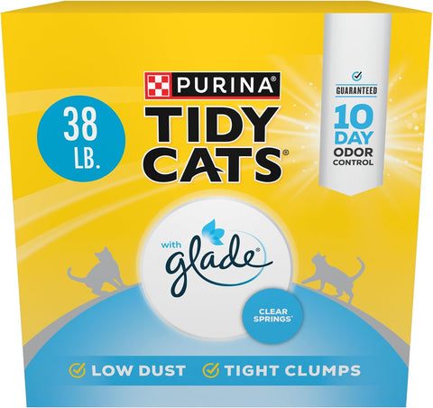 Purina Tidy Cats Clumping Cat Litter, Glade Clear Springs, 38 lb