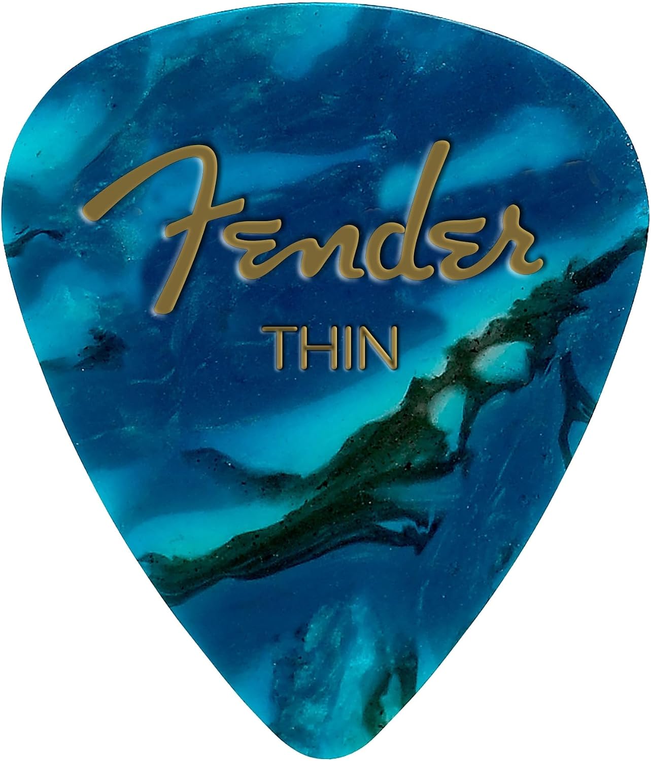 Fender Premium Celluloid Guitar Picks 351 Shape, Ocean Turquoise, Medium, 12-Pack