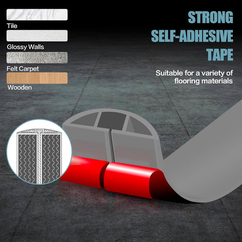 Floor Cord Cover Self Adhesive Cord Hider,10FT Cable Management, Extension Strip Protector for Wires, Prevent Cable Trips for Offices, Gyms, Exhibitions Cavity:0.39"(W) x 0.27"(H) Gray
