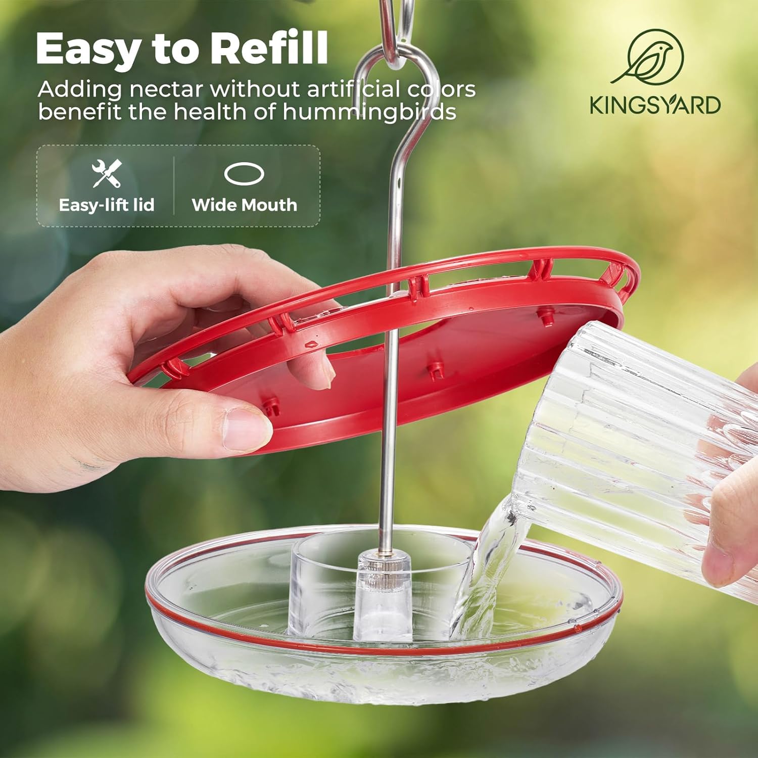 Kingsyard 6 Feeding Ports Saucer Hummingbird Feeders for Outdoors Hanging