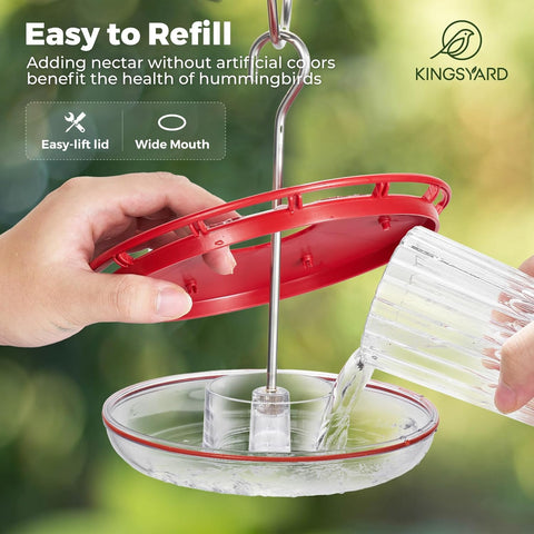 Kingsyard 6 Feeding Ports Saucer Hummingbird Feeders for Outdoors Hanging