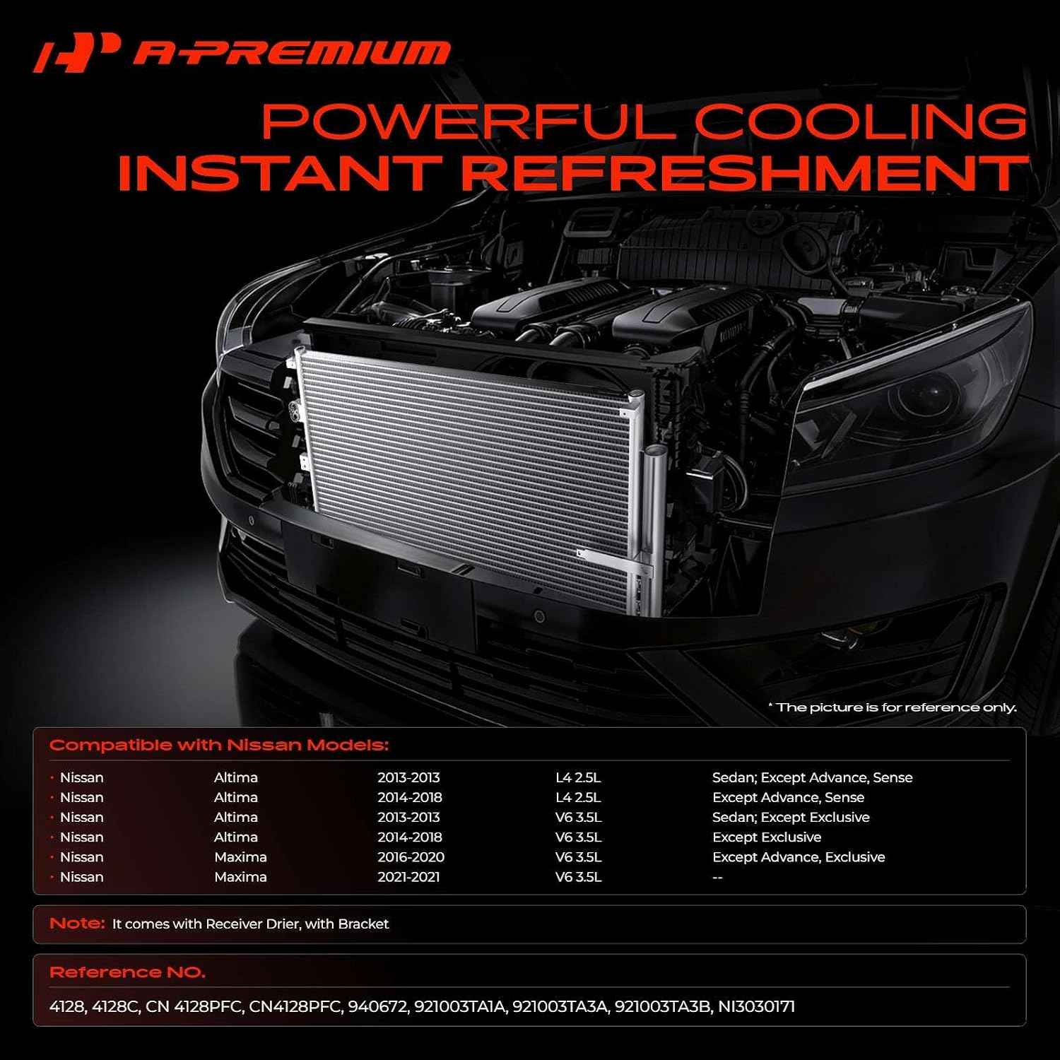 A-Premium Air Conditioning Condenser Compatible with Nissan