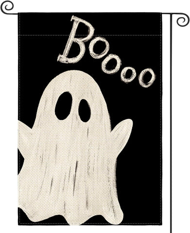 AVOIN colorlife Ghost Boo Halloween Garden Flag 12x18 Inch for Outside