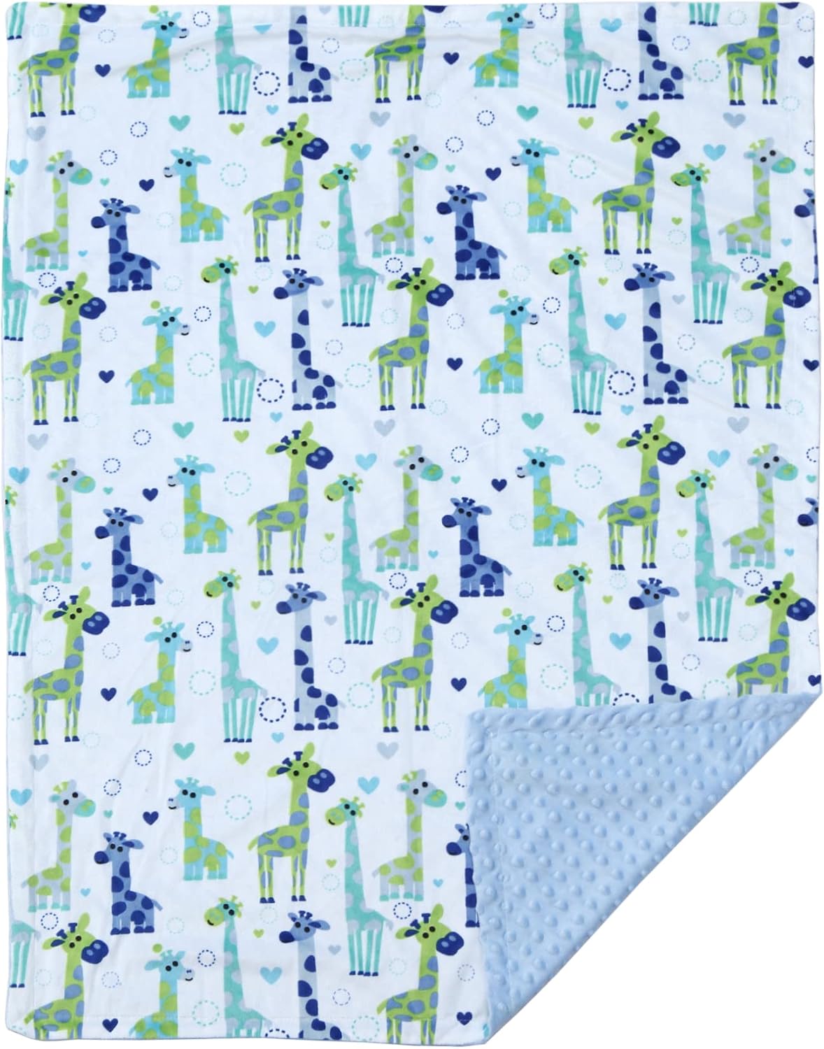 CREVENT Minky Baby Blanket for Boys, Soft Plush Receiving for Newborns - Giraffe 30x40 Inches