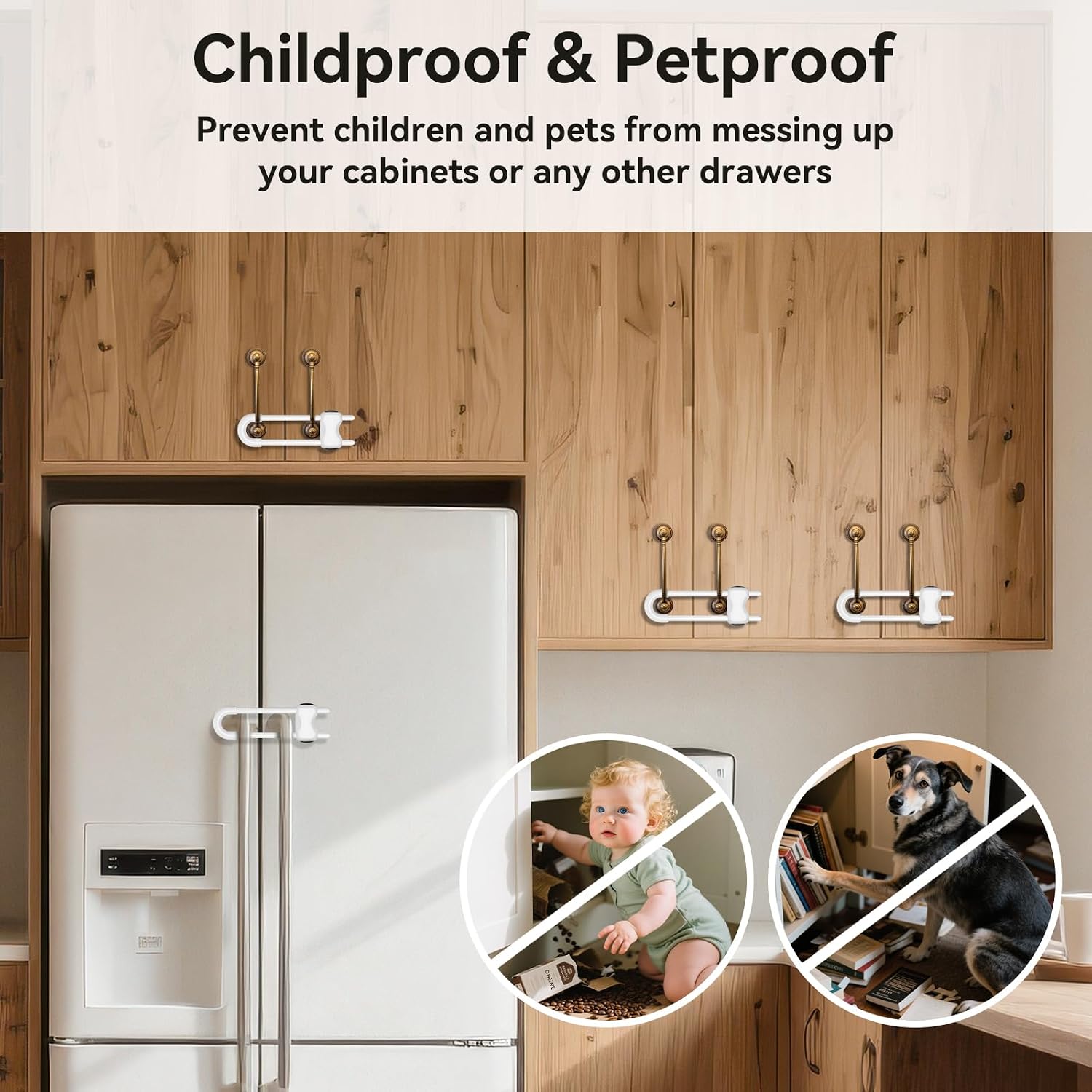 Cabinet Locks Baby Proofing,Child Proof Cabinet Locks,6 Pack,White