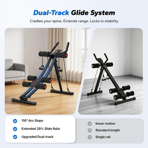 MERACH Ab Machine, Adjustable Dual Track Ab Trainer, Ab Workout Equipment